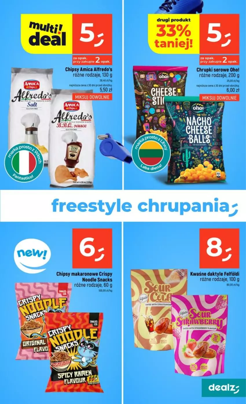Gazetka promocyjna Dealz - NOWA GAZETKA - ważna 25.06 do 01.07.2026 - strona 9 - produkty: Amica, Chipsy, Chrupki, Daktyle, Koc, Makaron, Ser