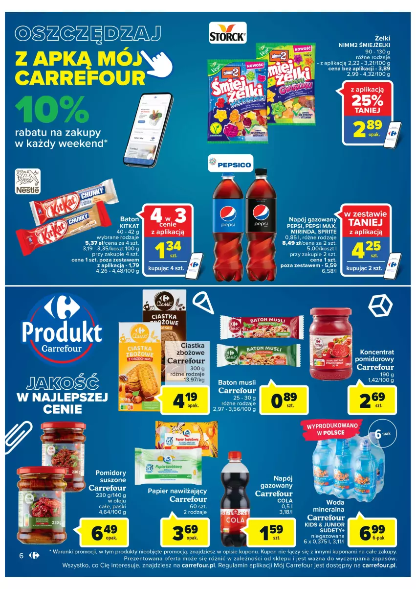 Gazetka promocyjna Carrefour - Gazetka Market - ważna 16.08 do 28.08.2022 - strona 6 - produkty: Ciastka, Mirinda, Papier, Papier toaletowy, Sprite