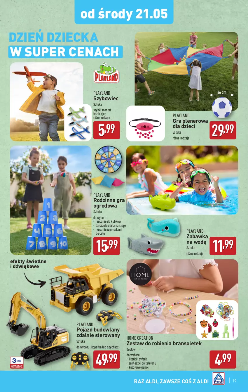 Gazetka promocyjna Aldi - Pełna oferta - ważna 19.05 do 24.05.2025 - strona 19 - produkty: Dzieci, Gra, Klej, Parka, Pojazd, Telefon, Zabawka, Zawieszki