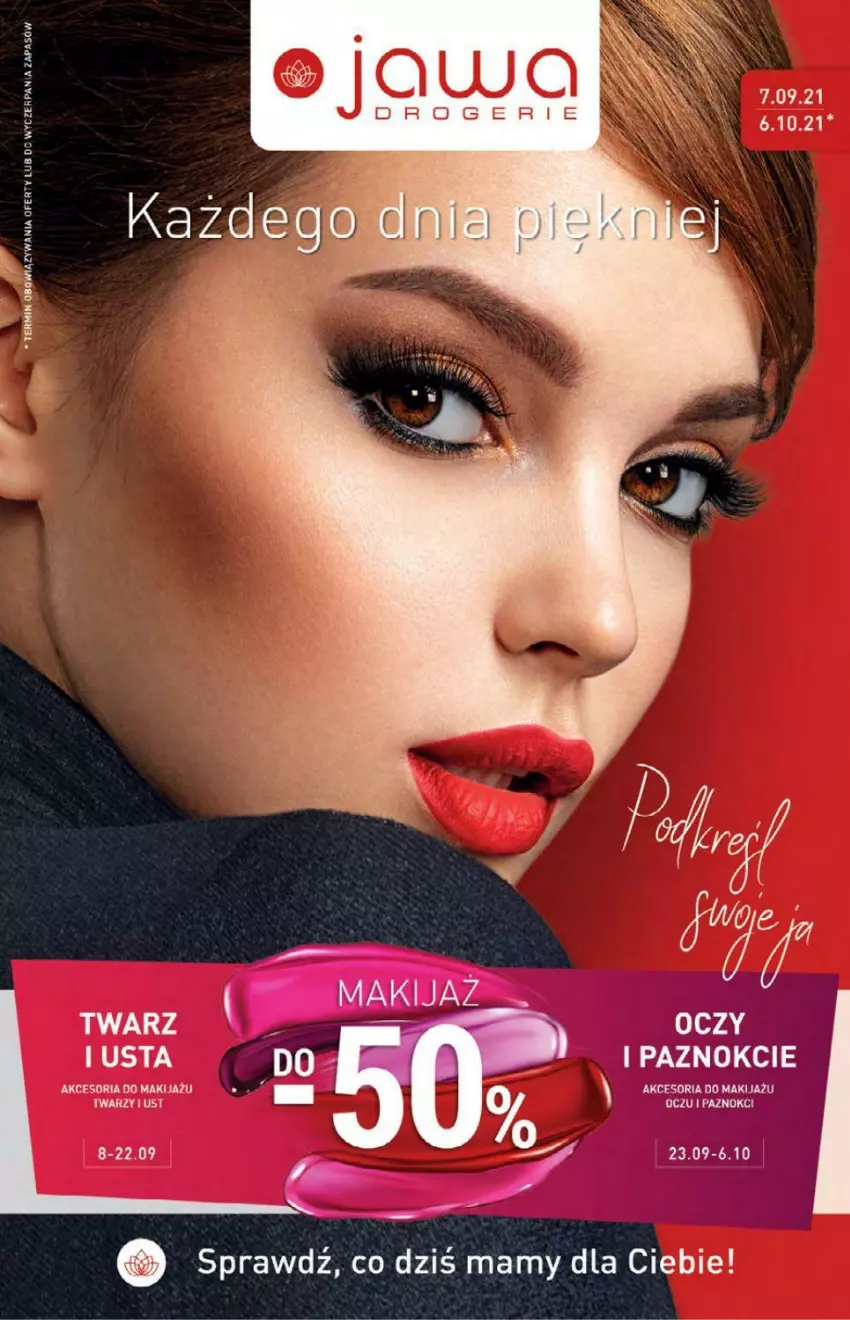 Gazetka promocyjna Drogerie Jawa - ważna 07.09 do 10.10.2021 - strona 1 - produkty: Makijaż