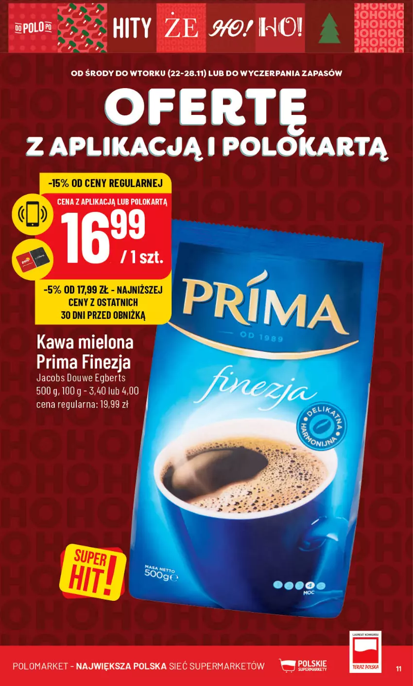 Gazetka promocyjna PoloMarket - Gazetka pomocyjna - ważna 22.11 do 28.11.2023 - strona 11 - produkty: Fa, Jacobs, Kawa, Kawa mielona, Tera