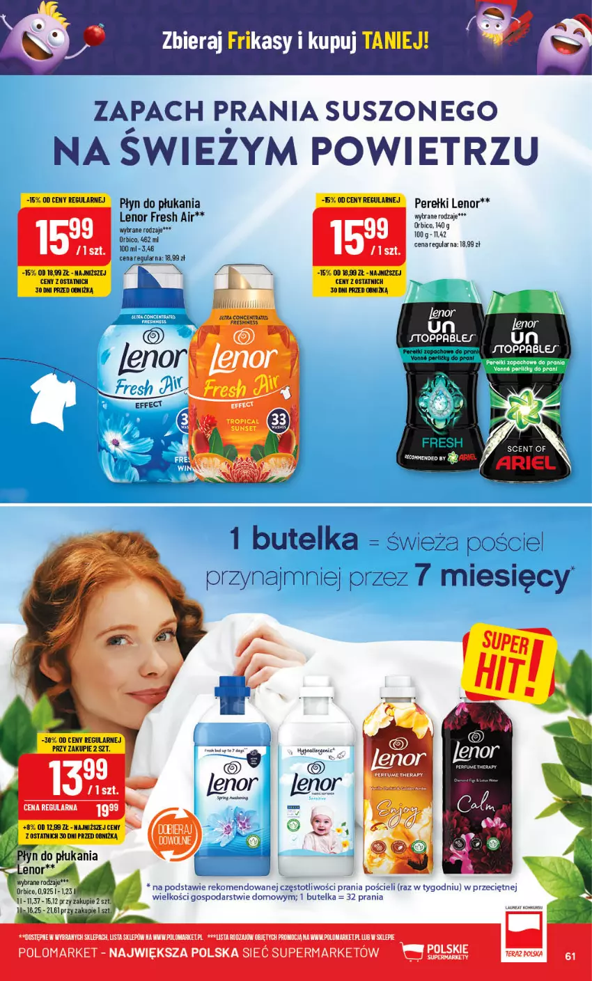 Gazetka promocyjna PoloMarket - Gazetka pomocyjna - ważna 22.11 do 28.11.2023 - strona 61 - produkty: BIC, Laur, Lenor, Płyn do płukania, Pościel, Top