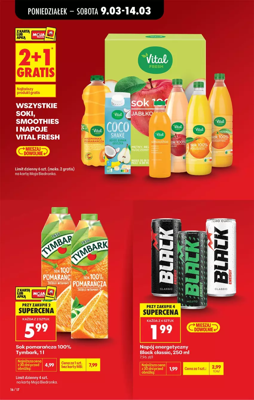 Gazetka promocyjna Biedronka - Od Poniedziałku - ważna 09.03 do 14.03.2026 - strona 18 - produkty: Gra, Lack, Napój, Napój energetyczny, Sok, Tymbark