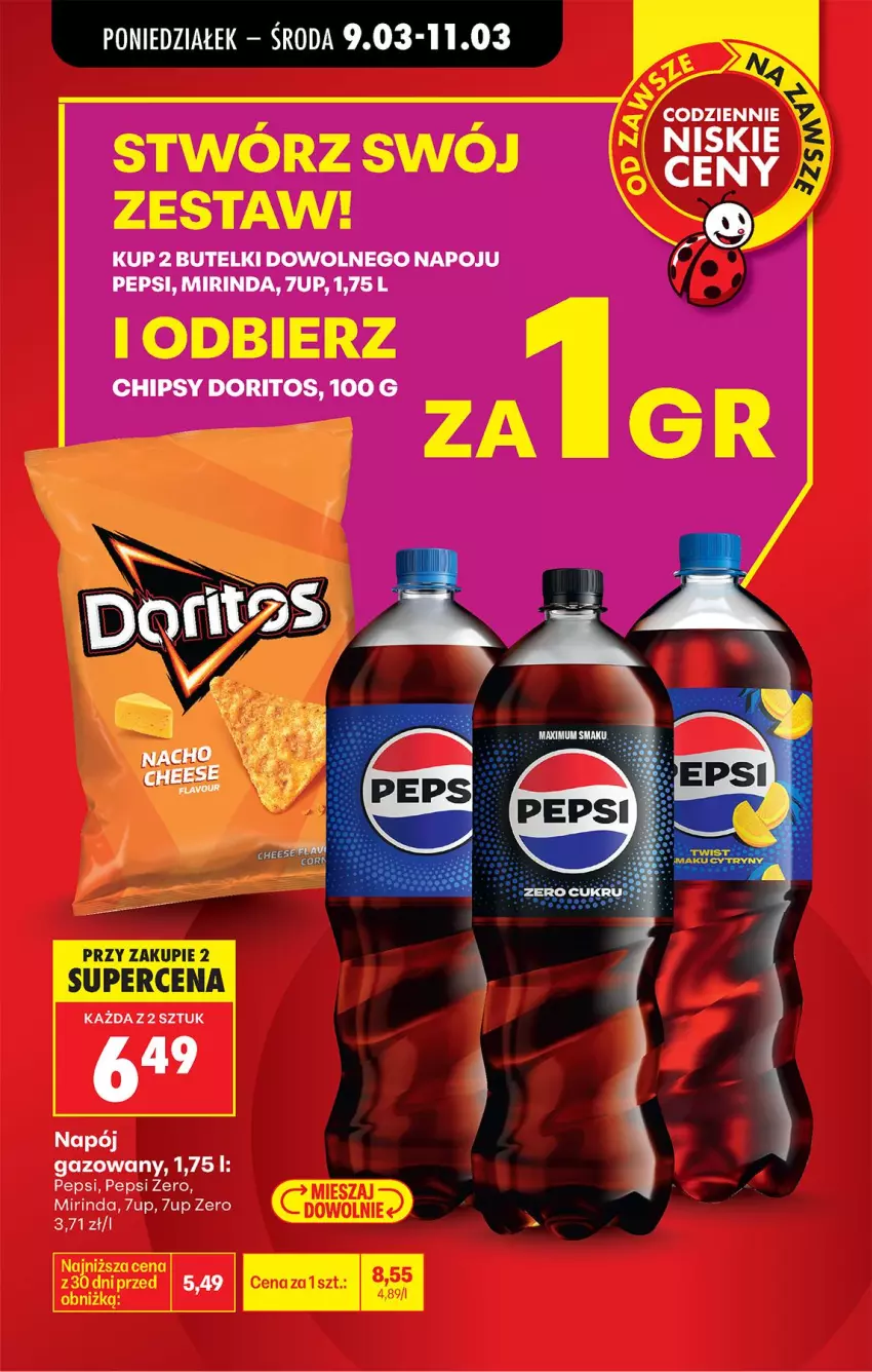 Gazetka promocyjna Biedronka - Od Poniedziałku - ważna 09.03 do 14.03.2026 - strona 19 - produkty: 7up, Mirinda, Napój, Napój gazowany, Pepsi