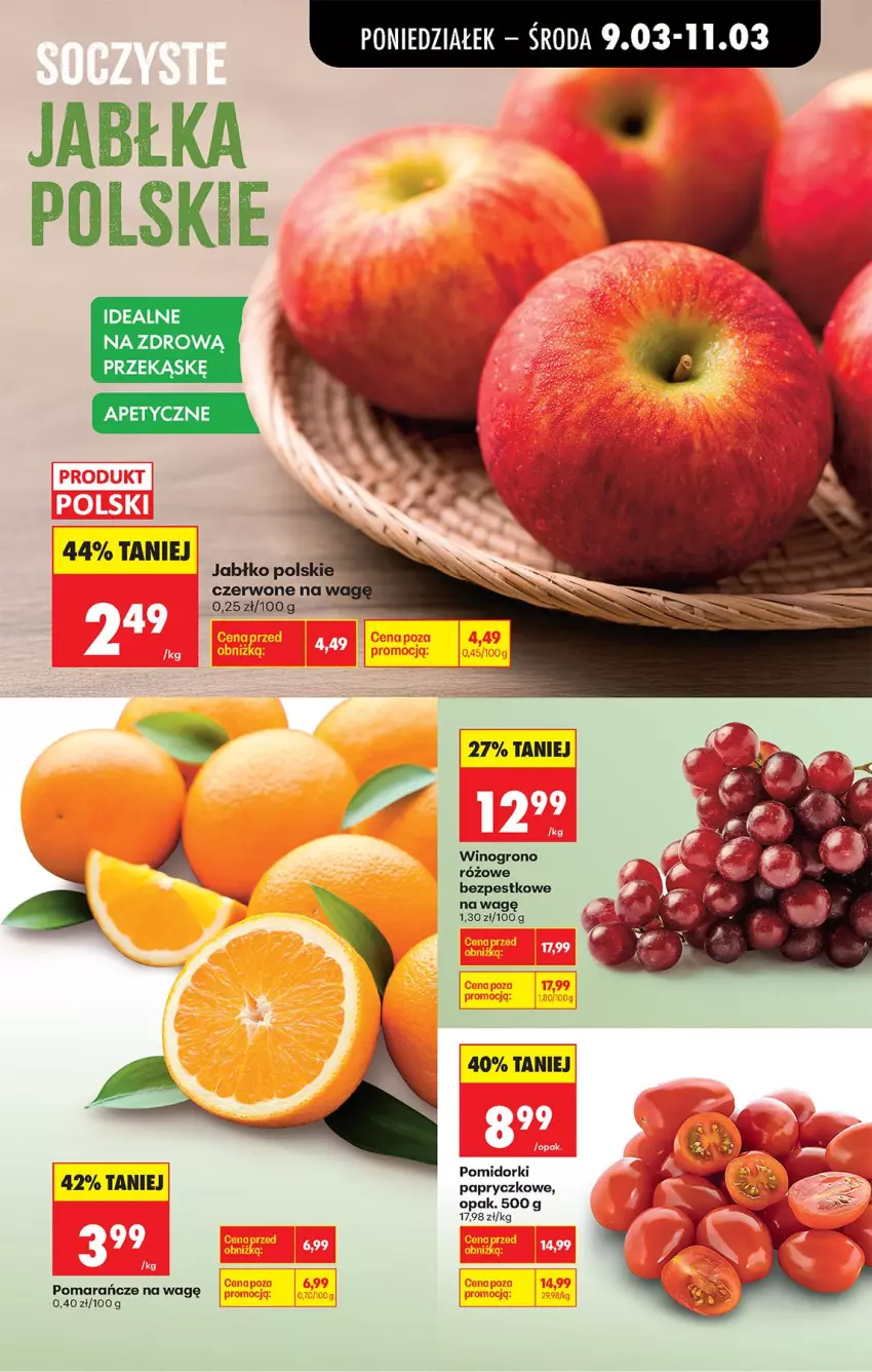 Gazetka promocyjna Biedronka - Od Poniedziałku - ważna 09.03 do 14.03.2026 - strona 25 - produkty: Jabłka, Pomarańcze, Pomidorki, Wino