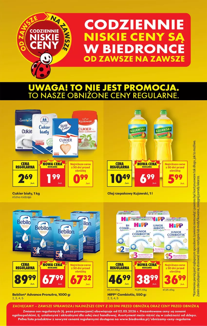 Gazetka promocyjna Biedronka - Od Poniedziałku - ważna 09.03 do 14.03.2026 - strona 5 - produkty: BEBILON, Cukier, HiPP, Karmi, Mleko, O nas, Por, Waga