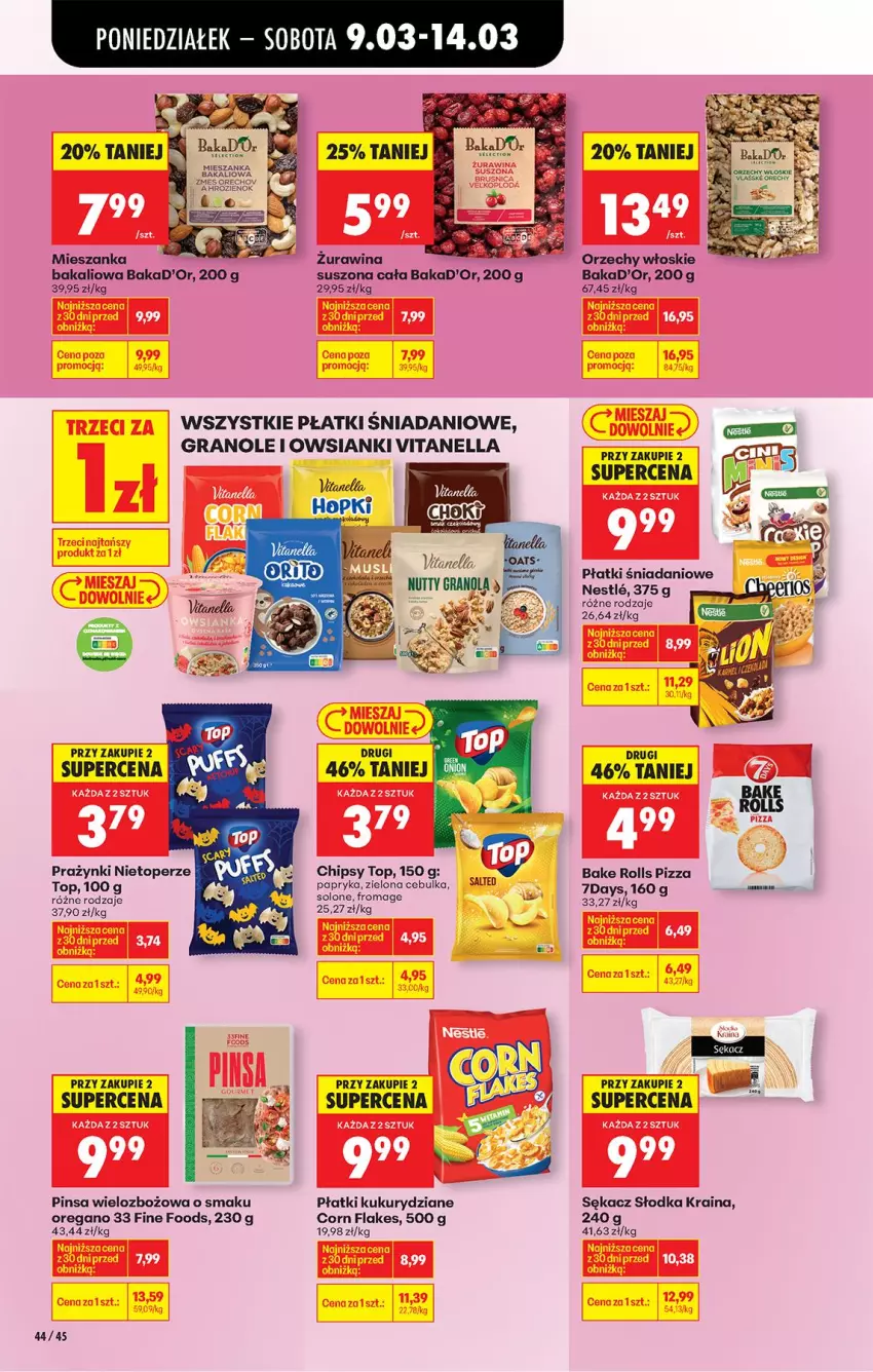 Gazetka promocyjna Biedronka - Od Poniedziałku - ważna 09.03 do 14.03.2026 - strona 52 - produkty: Bake Rolls, Chipsy, Corn flakes, Danio, Gra, Orzechy włoskie, Papryka, Pizza, Sękacz, Top