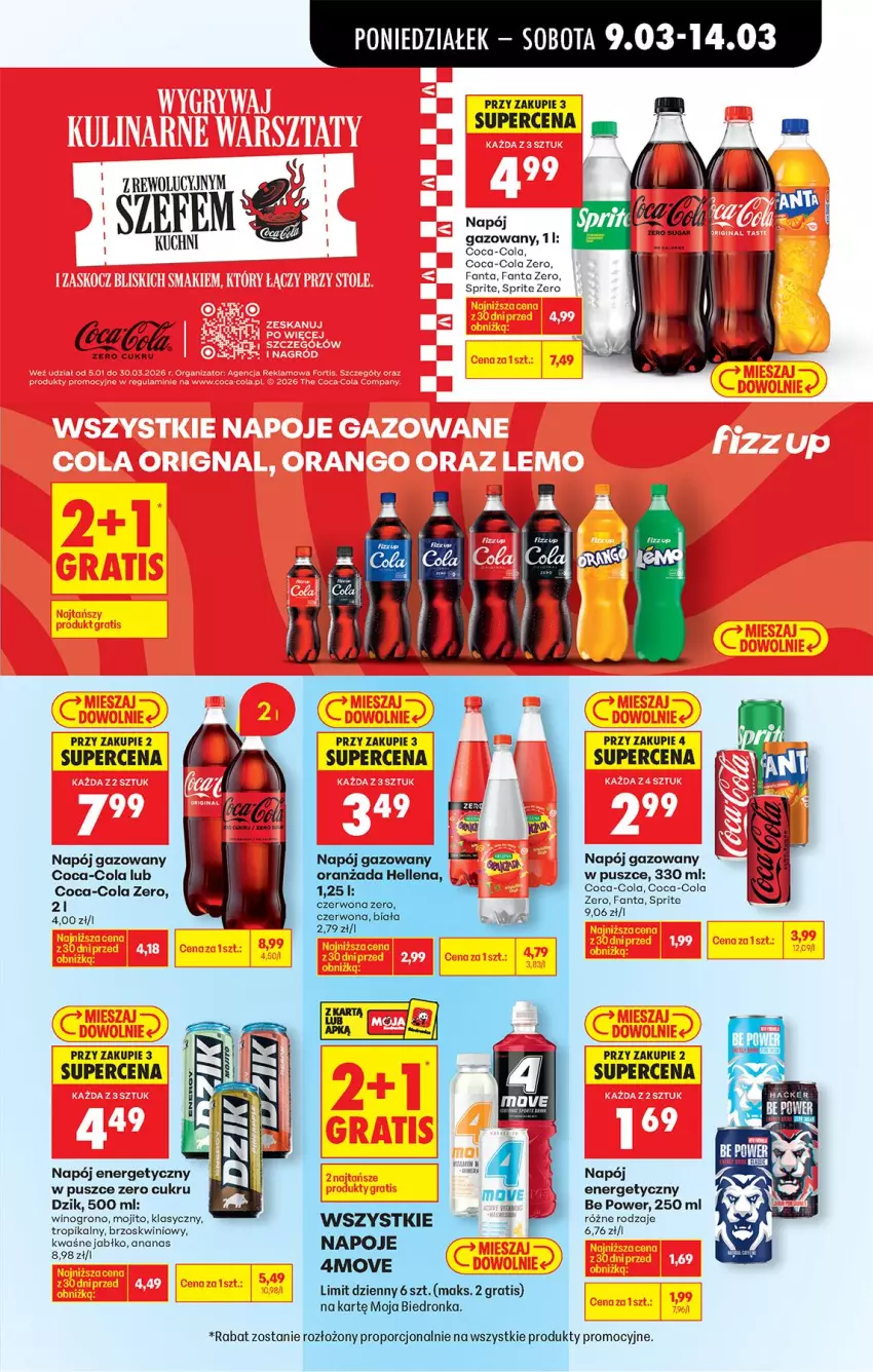 Gazetka promocyjna Biedronka - Od Poniedziałku - ważna 09.03 do 14.03.2026 - strona 61 - produkty: Ananas, Coca-Cola, Fa, Fanta, Gra, Napój, Napój energetyczny, Napój gazowany, Por, Sprite, Wino