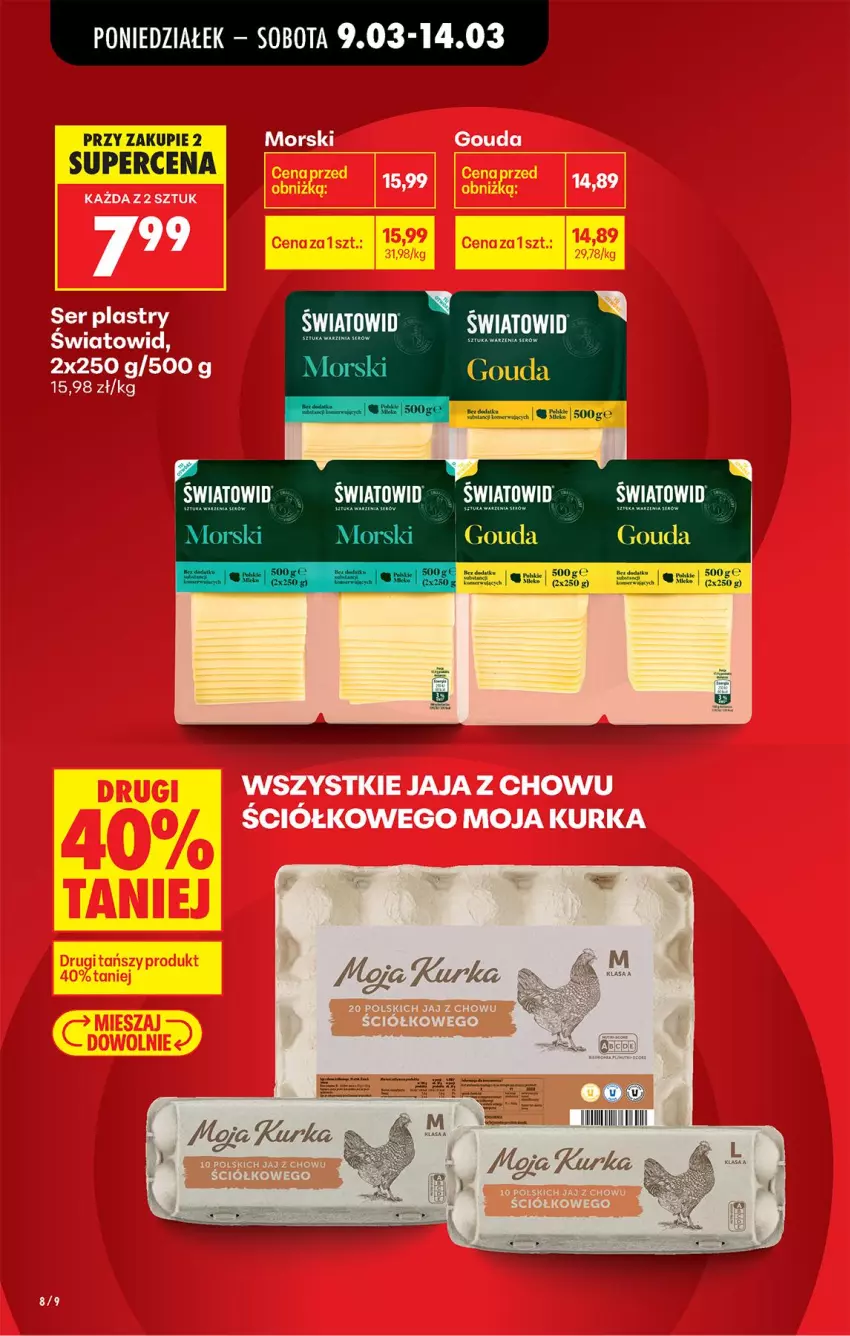 Gazetka promocyjna Biedronka - Od Poniedziałku - ważna 09.03 do 14.03.2026 - strona 8 - produkty: Gouda, Jaja, Ser