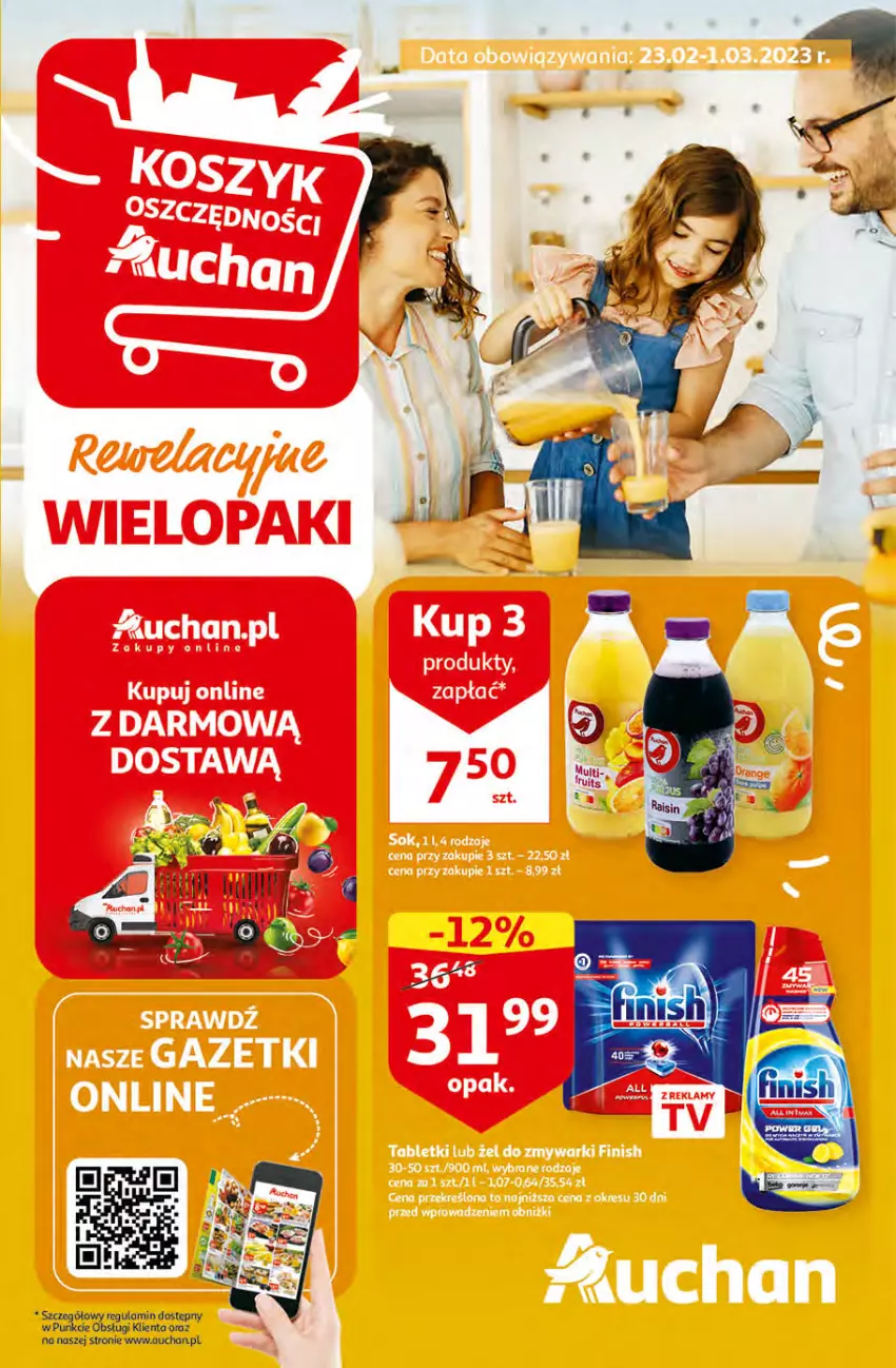 Gazetka promocyjna Auchan - Gazetka Rewelacyjne Wielopaki Hipermarket Auchan - ważna 23.02 do 01.03.2023 - strona 1