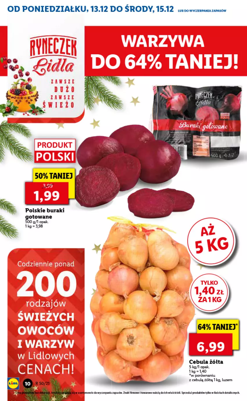 Gazetka promocyjna Lidl - GAZETKA - ważna 13.12 do 15.12.2021 - strona 10 - produkty: Buraki, Cebula, Fa, Por