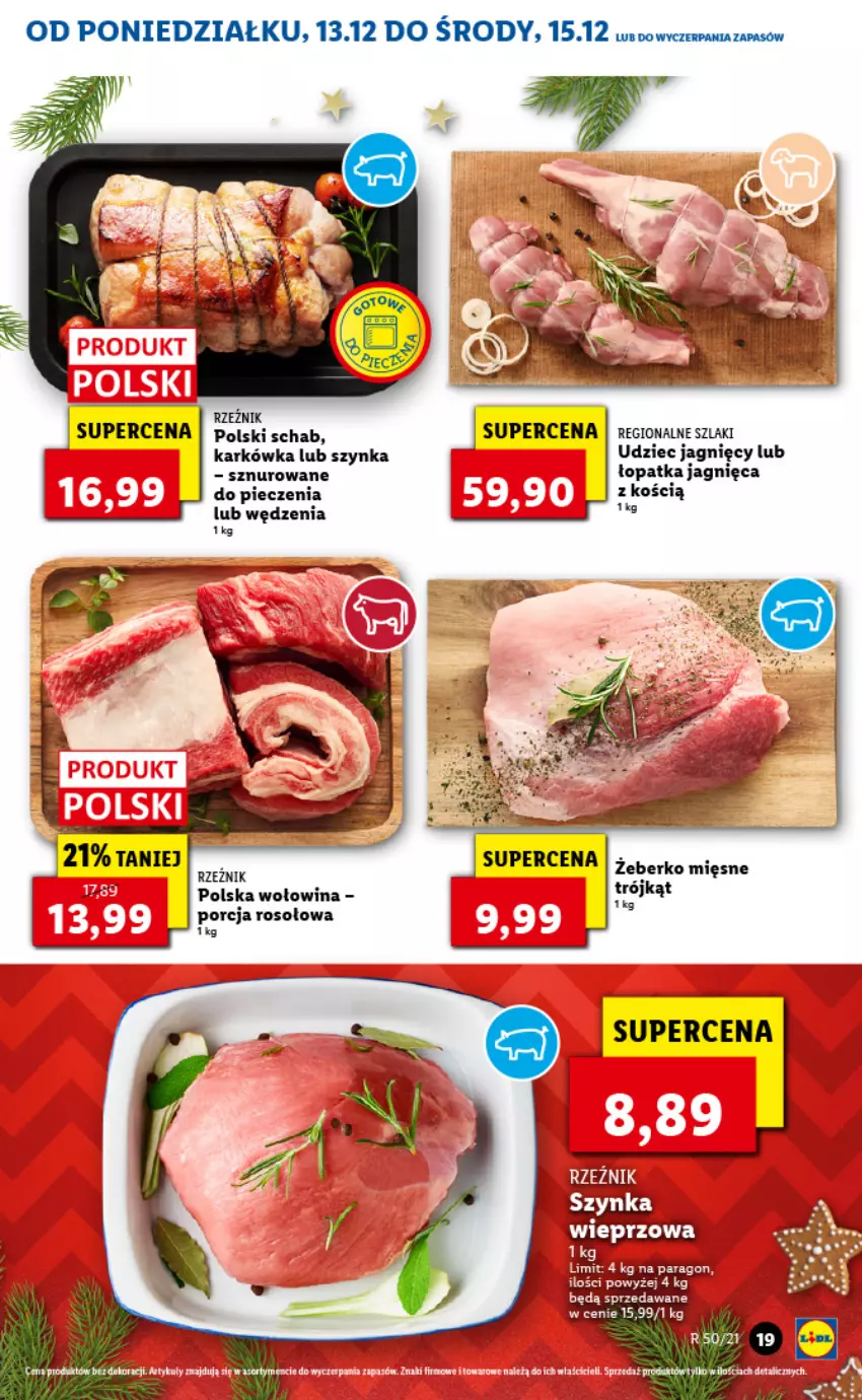 Gazetka promocyjna Lidl - GAZETKA - ważna 13.12 do 15.12.2021 - strona 19 - produkty: Piec, Por, Szynka, Wołowina