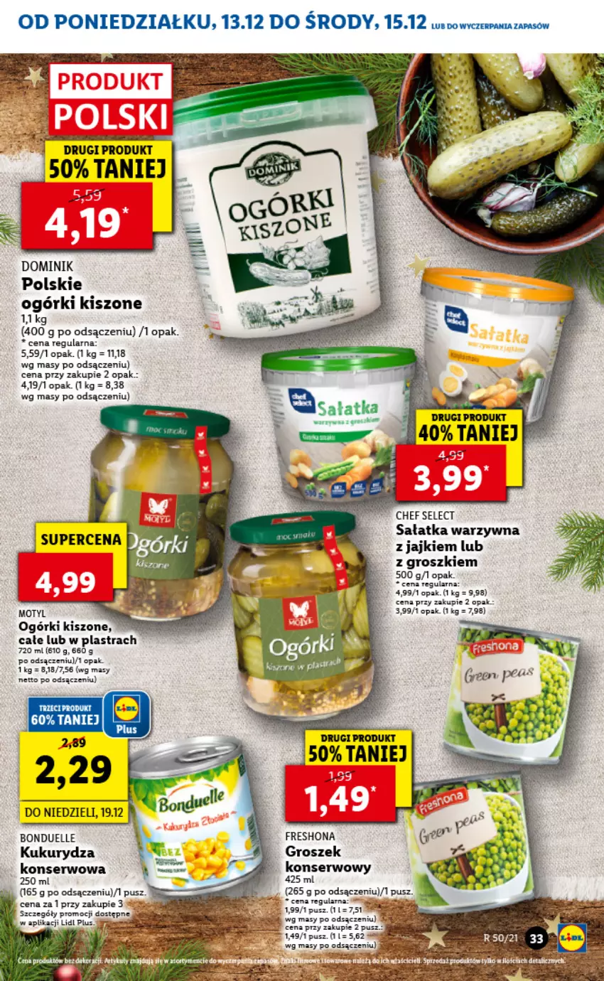 Gazetka promocyjna Lidl - GAZETKA - ważna 13.12 do 15.12.2021 - strona 33 - produkty: Bonduelle, Groszek, Kukurydza, Rama, Sałat, Sałatka, Sałatka warzywna, Ser