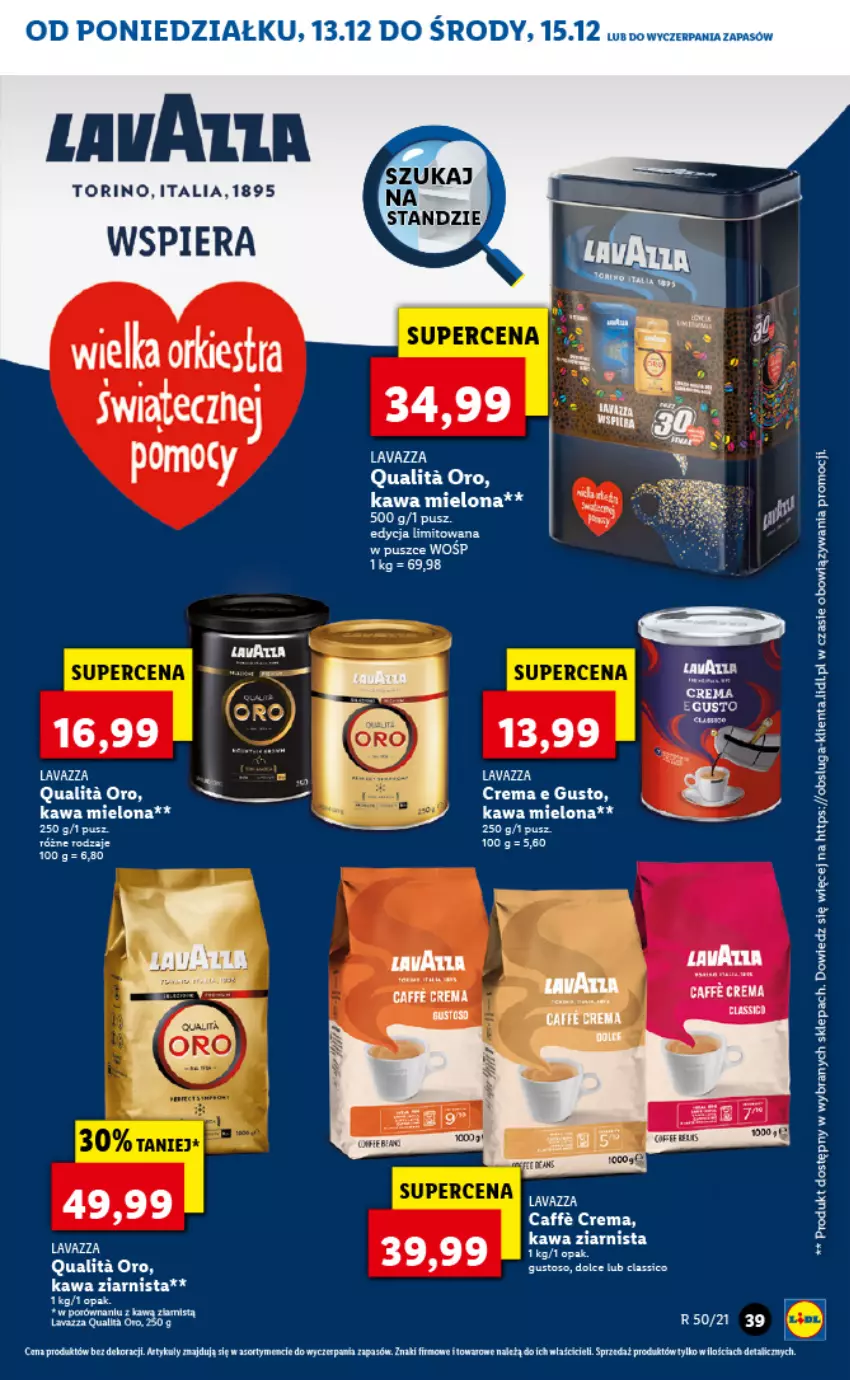 Gazetka promocyjna Lidl - GAZETKA - ważna 13.12 do 15.12.2021 - strona 39 - produkty: Fa, Kawa, Kawa mielona, Kawa ziarnista