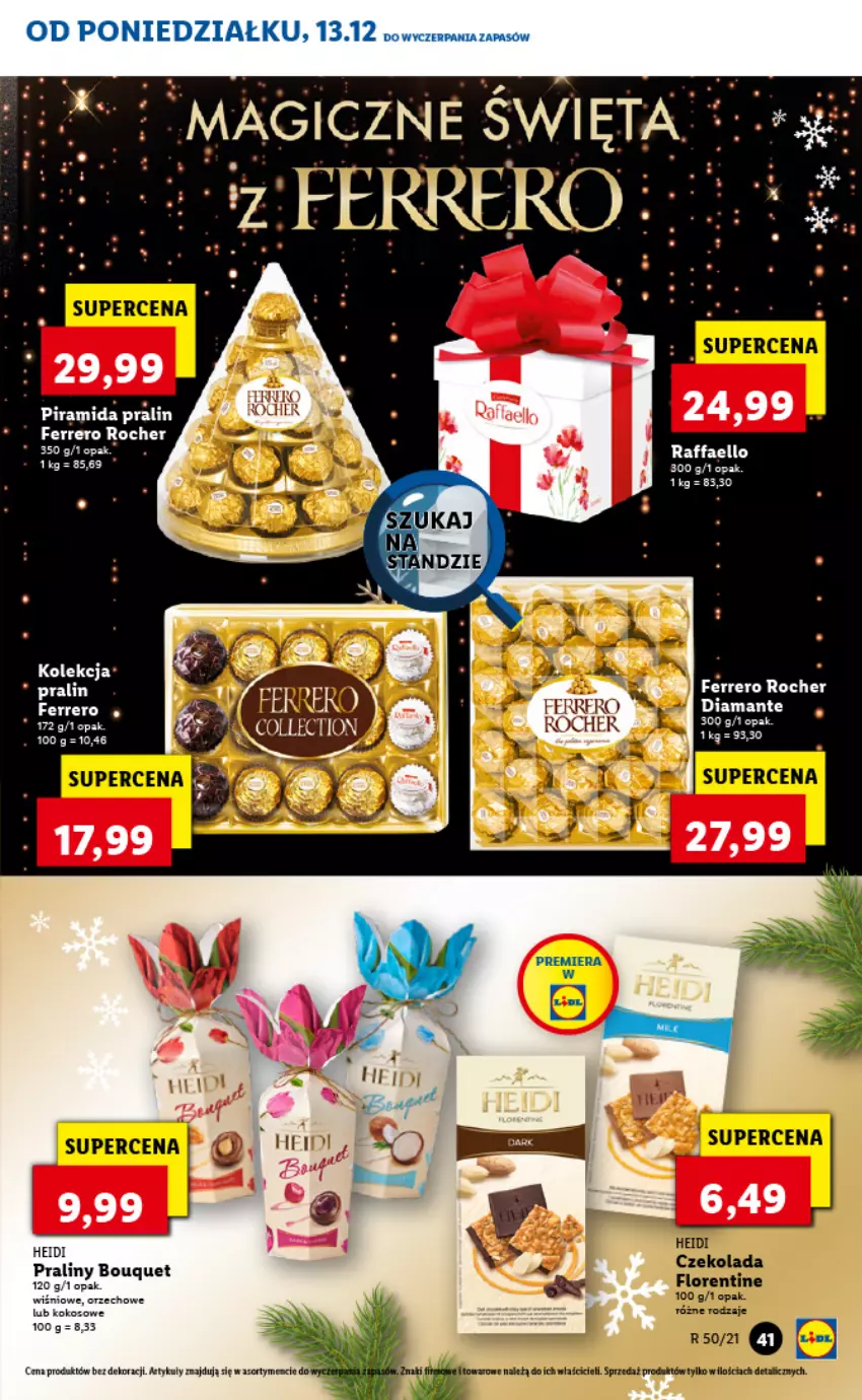 Gazetka promocyjna Lidl - GAZETKA - ważna 13.12 do 15.12.2021 - strona 41 - produkty: Czekolada, Diamant, Fa, Ferrero, Ferrero Rocher, Kokos, LG