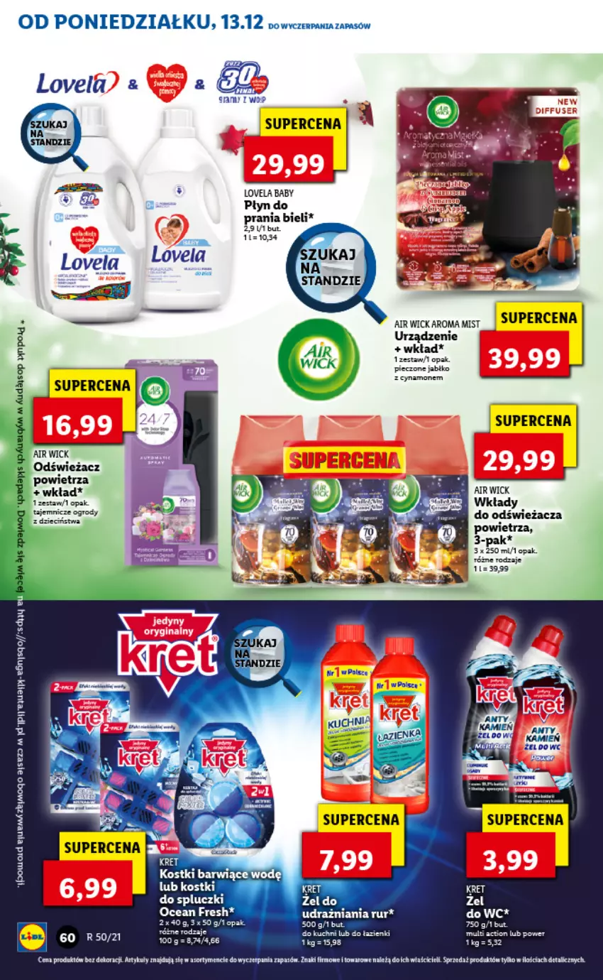 Gazetka promocyjna Lidl - GAZETKA - ważna 13.12 do 15.12.2021 - strona 60 - produkty: Air Wick, Kret, Piec, Płyn do prania