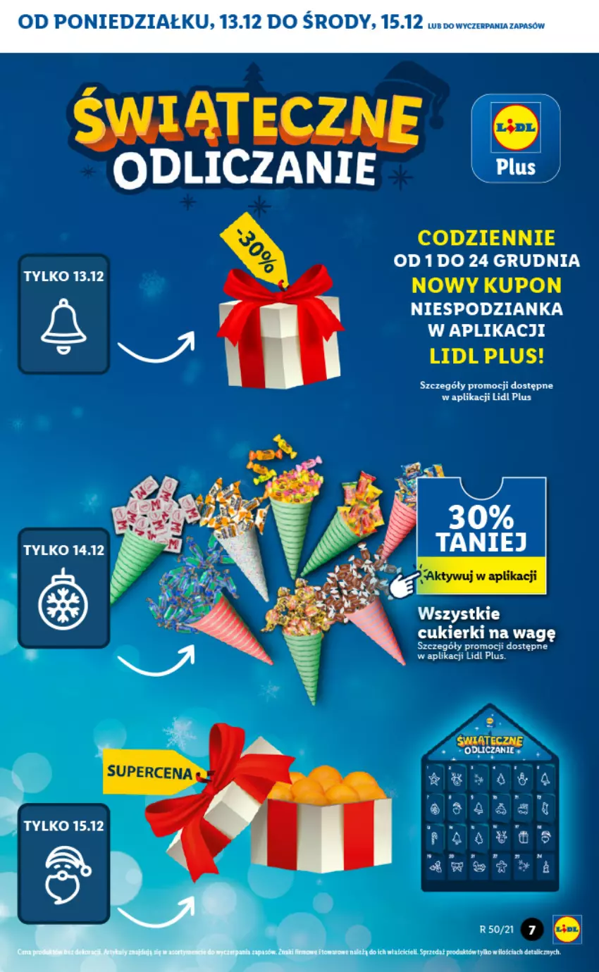 Gazetka promocyjna Lidl - GAZETKA - ważna 13.12 do 15.12.2021 - strona 7 - produkty: Cukier, Cukierki