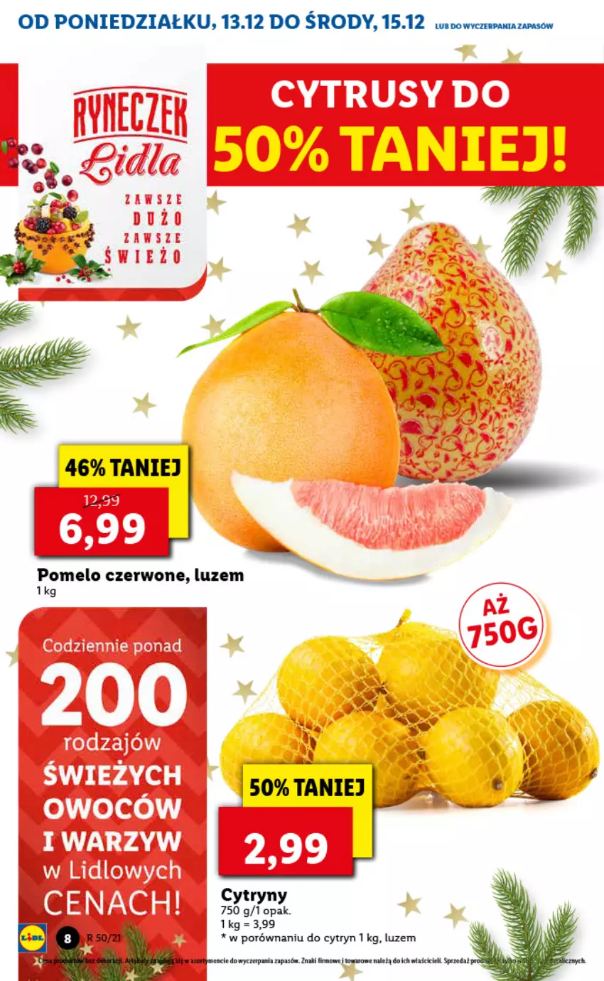 Gazetka promocyjna Lidl - GAZETKA - ważna 13.12 do 15.12.2021 - strona 8 - produkty: Cytryny, Pomelo, Por