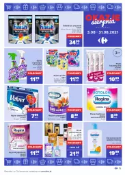 Gazetka promocyjna Carrefour - Gazetka Okazje sierpnia - Gazetka - ważna od 31.08 do 31.08.2021 - strona 15 - produkty: Woda perfumowana, Gin, Papier, Finish, Bref, Tablet, Perfum, Cillit Bang, Papier toaletowy, Velvet, Cleanic, Ręcznik, Rolki, Płatki kosmetyczne, Zmywarki, Woda, Tabletki do zmywarki