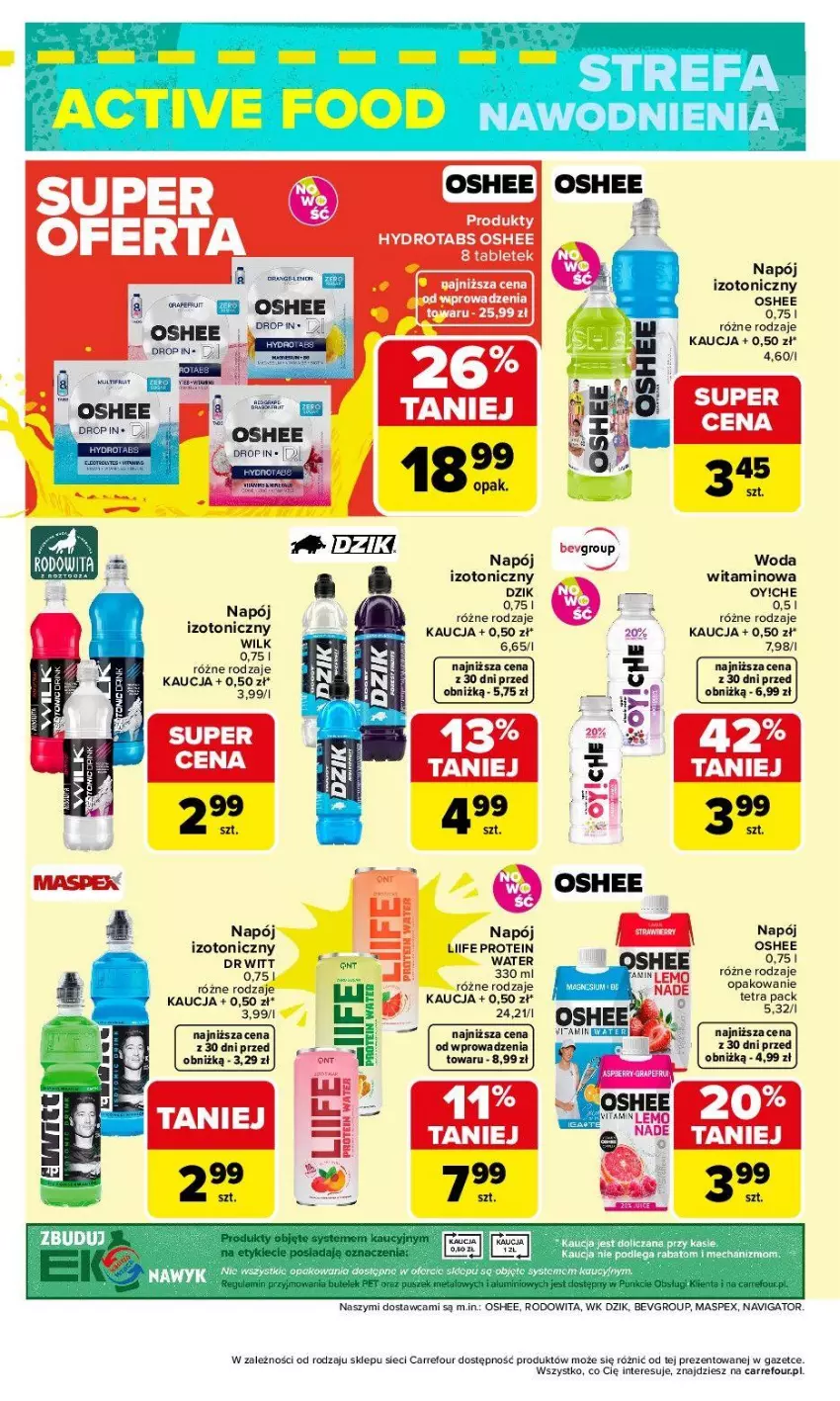 Gazetka promocyjna Carrefour - Gazetka ACTIVE FOOD - ważna 07.04 do 18.04.2026 - strona 8 - produkty: Fa, Gra, Napój, Napój izotoniczny, Oshee, Tera, Woda
