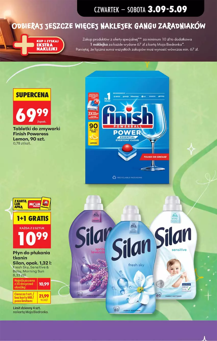 Gazetka promocyjna Biedronka - Gazetka - ważna 03.09 do 10.09.2026 - strona 3 - produkty: Fa, Finish, Klej, Mięta, Mus, Płyn do płukania, Silan, Tablet, Tabletki do zmywarki, Zmywarki