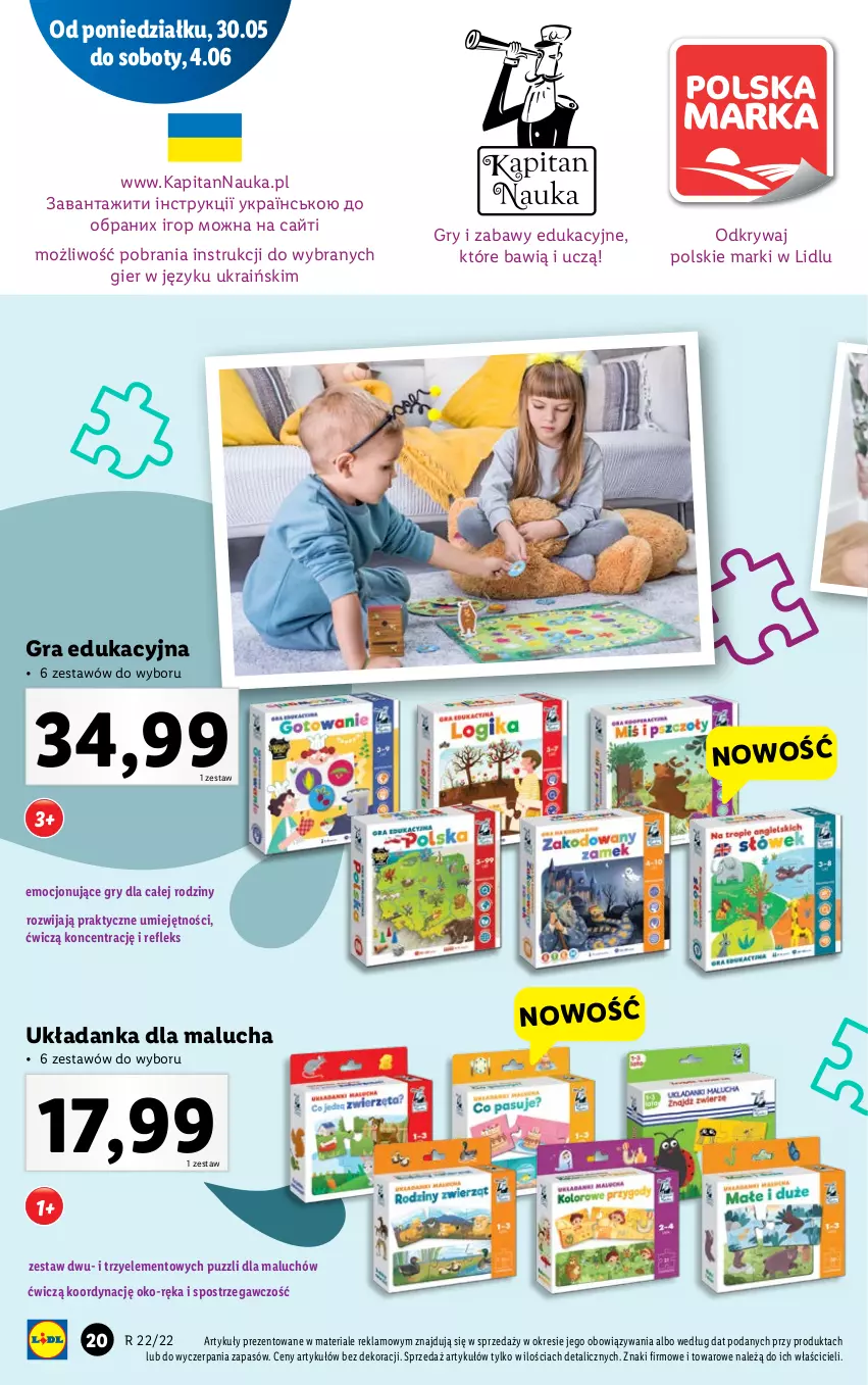 Gazetka promocyjna Lidl - GAZETKA - ważna 30.05 do 04.06.2022 - strona 20 - produkty: Gra, Gry, Układanka