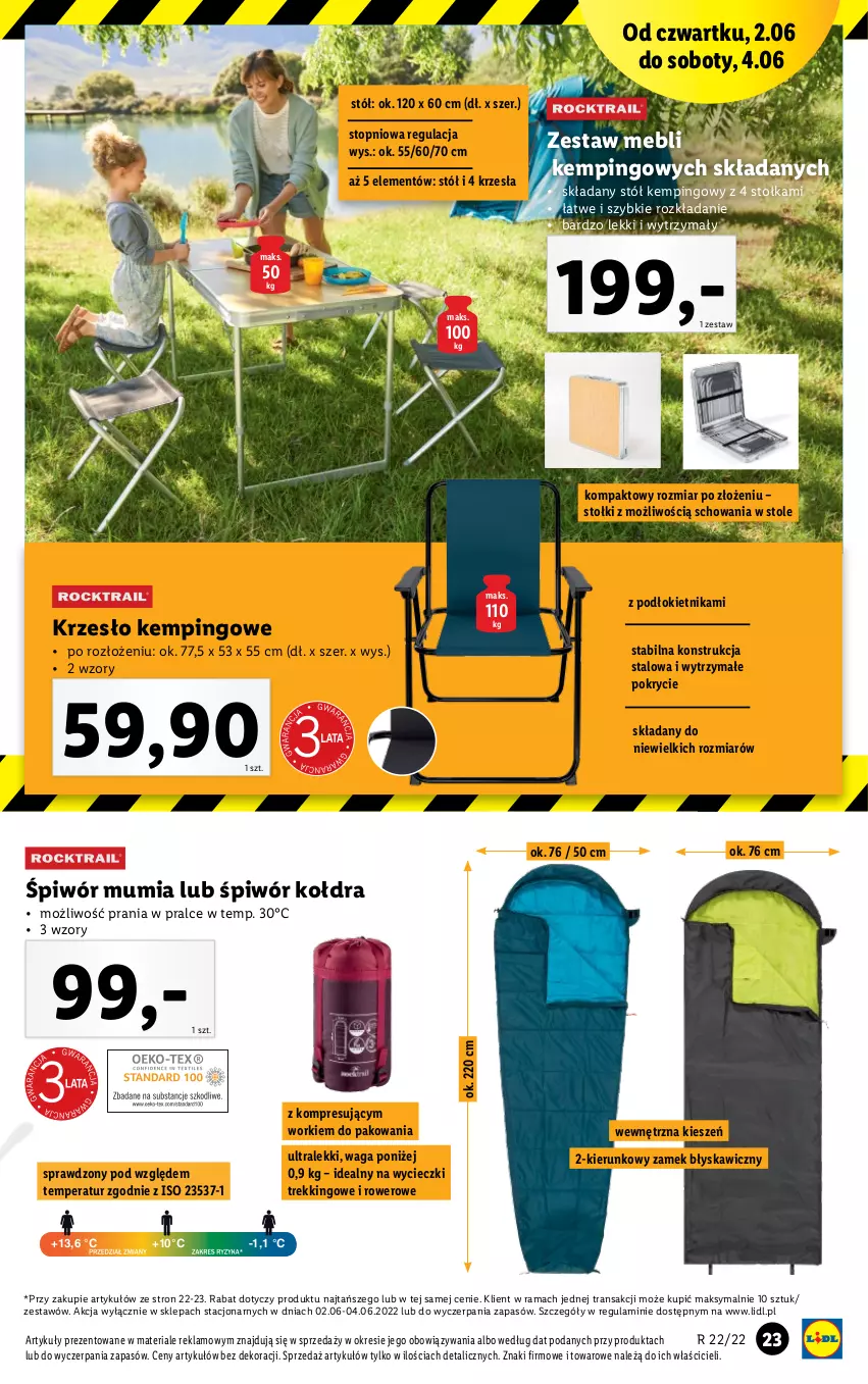 Gazetka promocyjna Lidl - GAZETKA - ważna 30.05 do 04.06.2022 - strona 23 - produkty: Kołdra, Krzesło, Rama, Rower, Stół, Top, Tran, Waga