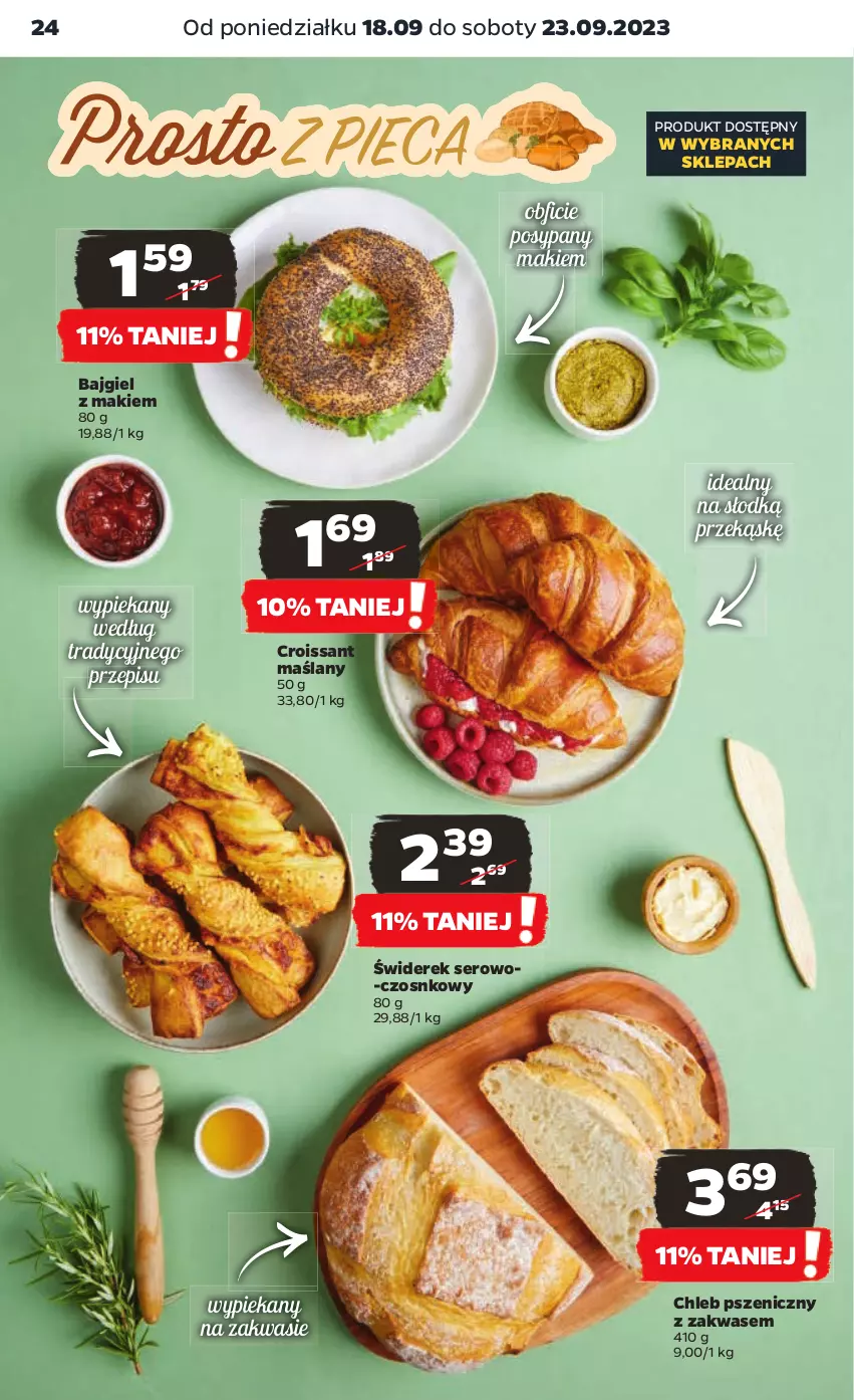 Gazetka promocyjna Netto - Artykuły spożywcze - ważna 18.09 do 23.09.2023 - strona 24 - produkty: Chleb, Croissant, Ser