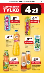 Gazetka promocyjna Netto - Artykuły spożywcze - Gazetka - ważna od 23.09 do 23.09.2023 - strona 15 - produkty: Sok, Napój energetyczny, Kaktus, Tiger, Tymbark, Owoce, Kubuś, Woda, Mango, Napój, Kokos, Hortex
