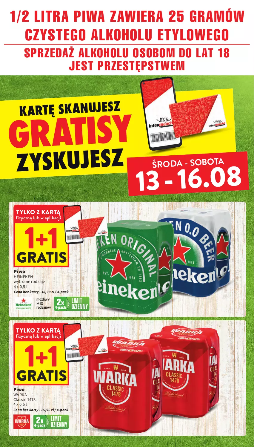Gazetka promocyjna Intermarche - Gazetka promocyjna - ważna 13.08 do 20.08.2025 - strona 14 - produkty: Gra, Heineken, Piwa, Piwo, Warka