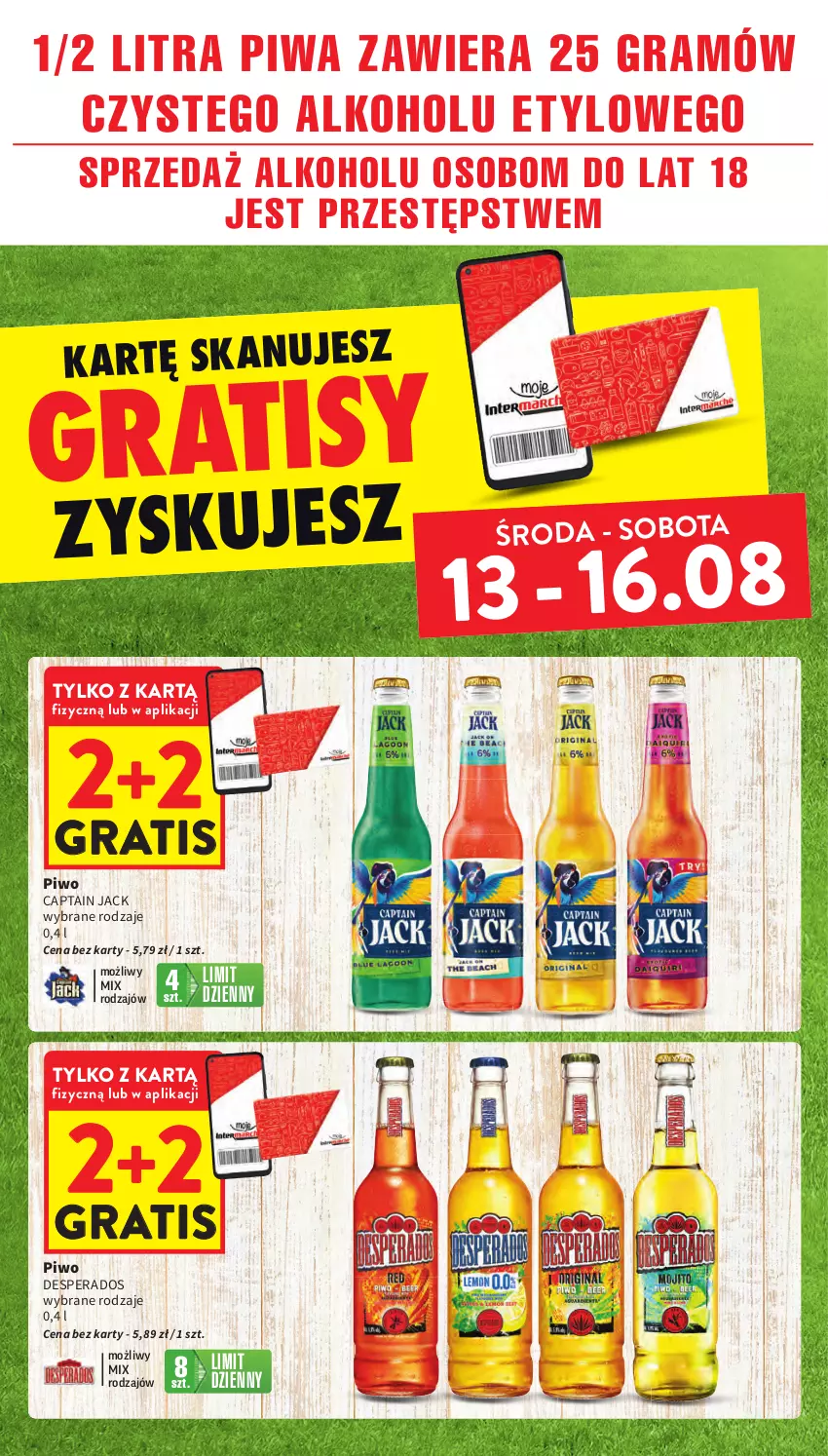 Gazetka promocyjna Intermarche - Gazetka promocyjna - ważna 13.08 do 20.08.2025 - strona 17 - produkty: Captain Jack, Desperados, Gra, Piwa, Piwo