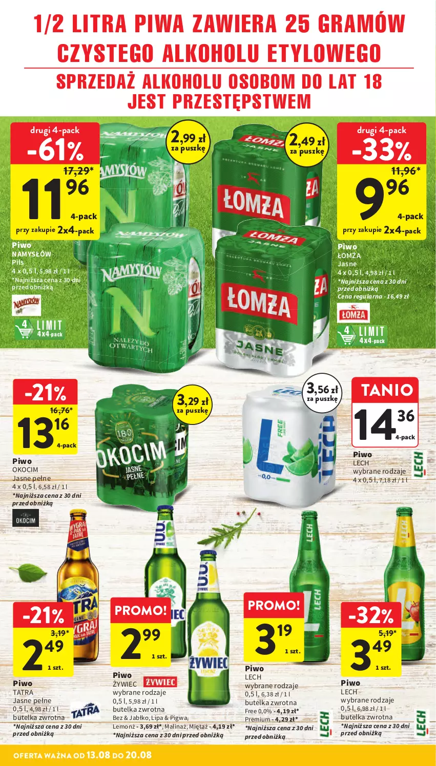 Gazetka promocyjna Intermarche - Gazetka promocyjna - ważna 13.08 do 20.08.2025 - strona 18 - produkty: Gra, Koc, Mięta, Namysłów, Okocim, Piwa, Piwo, Tatra