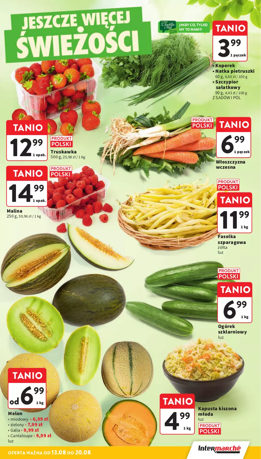 Gazetka promocyjna Intermarche - Gazetka promocyjna - ważna 13.08 do 20.08.2025 - strona 25 - produkty: Fa, Melon, Natka pietruszki, Ogórek, Sałat
