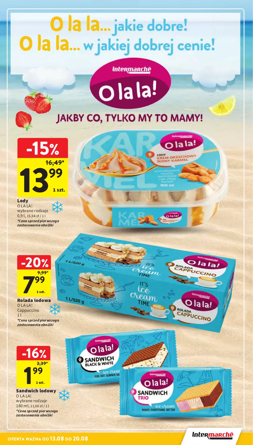 Gazetka promocyjna Intermarche - Gazetka promocyjna - ważna 13.08 do 20.08.2025 - strona 31 - produkty: Cappuccino, Lody, Rolada