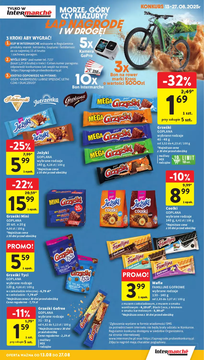 Gazetka promocyjna Intermarche - Gazetka promocyjna - ważna 13.08 do 20.08.2025 - strona 33 - produkty: Fa, Goplana, Grześki, Jeżyki, Lack, LANA, Mus, Wafle