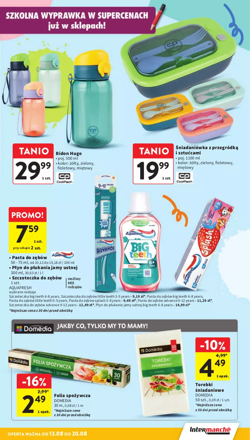 Gazetka promocyjna Intermarche - Gazetka promocyjna - ważna 13.08 do 20.08.2025 - strona 39 - produkty: Aquafresh, Danio, Pasta do zębów, Płyn do płukania, Płyn do płukania jamy ustnej, Szczoteczka, Szczoteczka do zębów