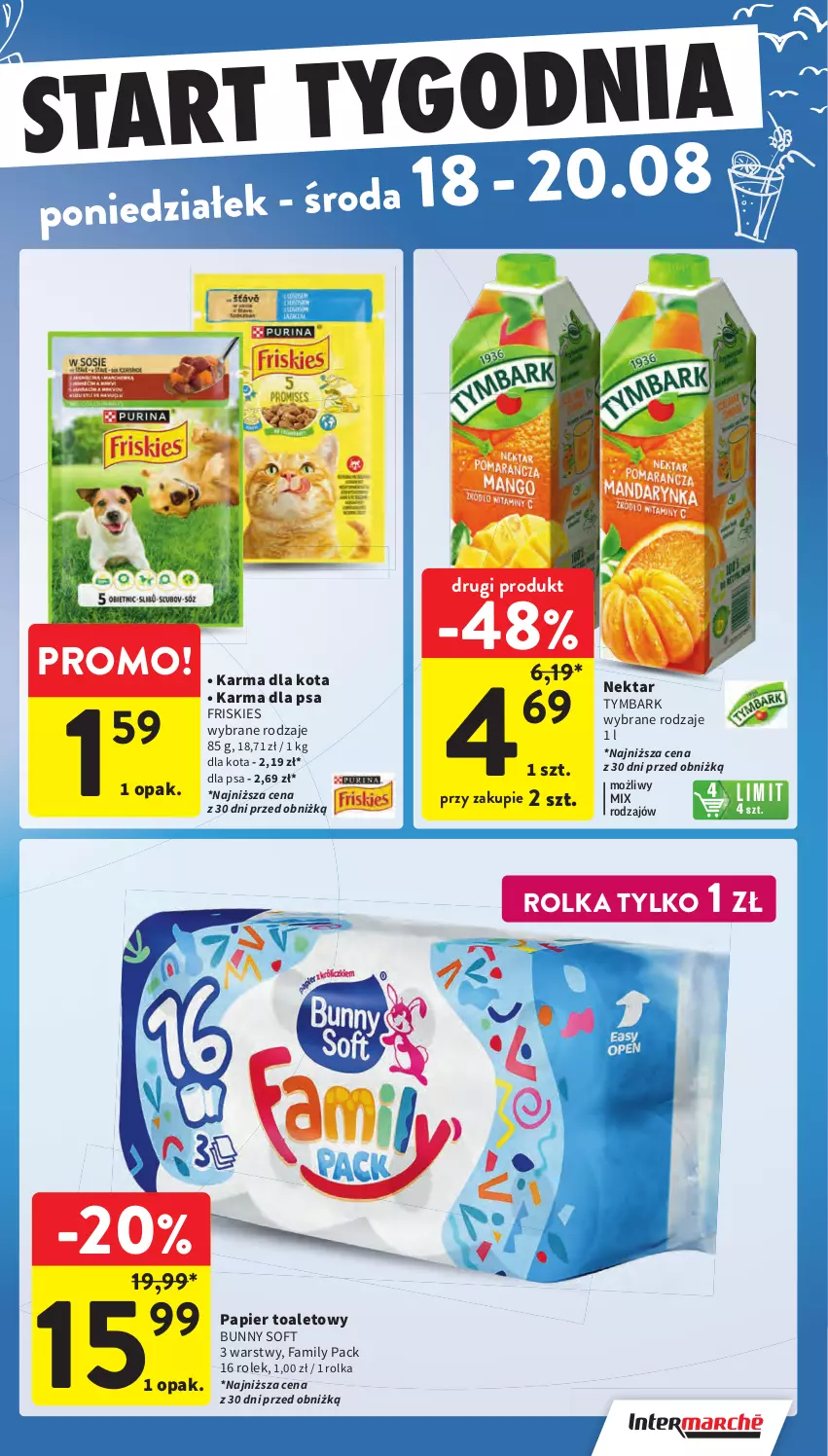 Gazetka promocyjna Intermarche - Gazetka promocyjna - ważna 13.08 do 20.08.2025 - strona 45 - produkty: Fa, Friskies, Nektar, Papier, Papier toaletowy, Tymbark