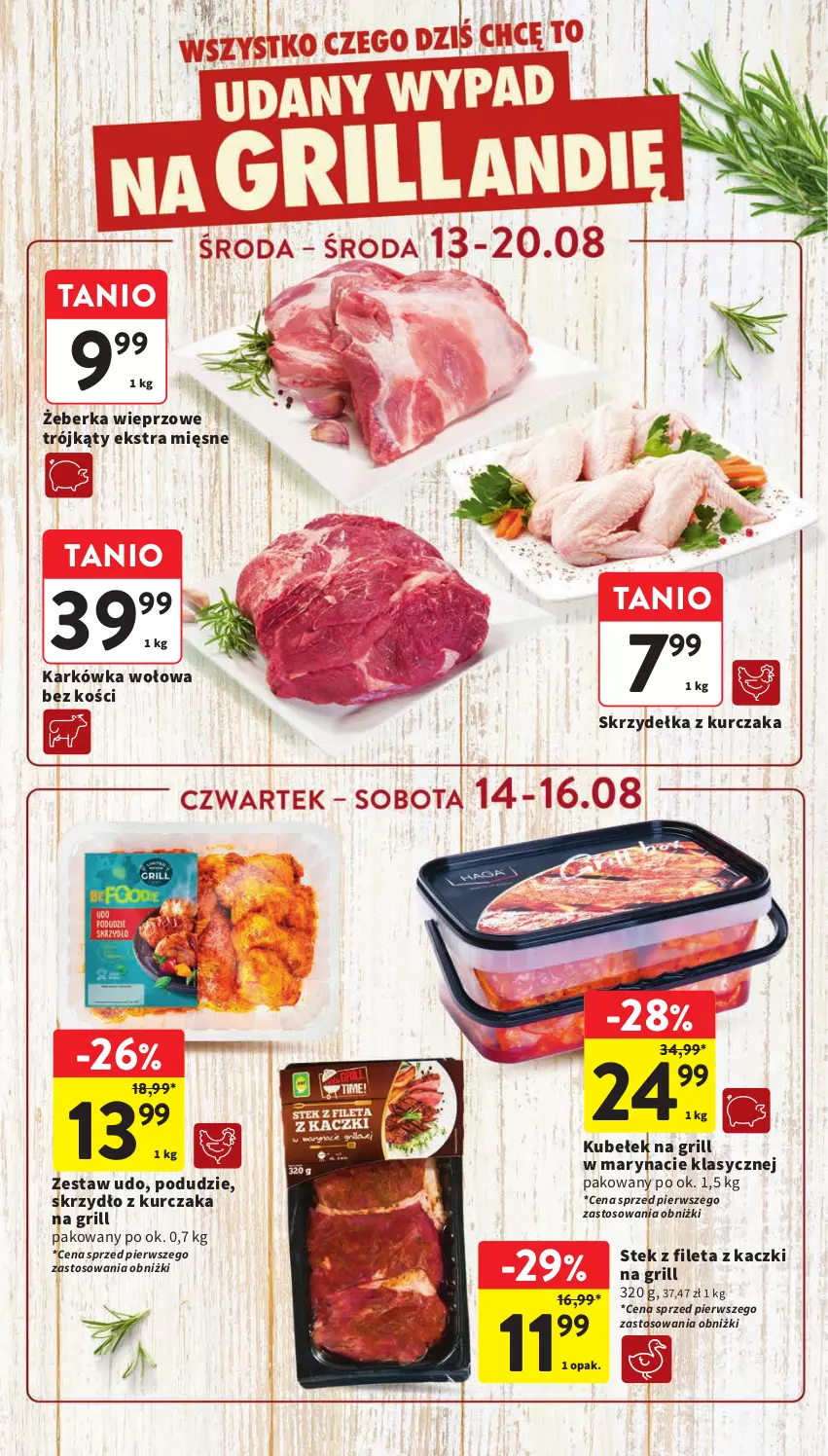 Gazetka promocyjna Intermarche - Gazetka promocyjna - ważna 13.08 do 20.08.2025 - strona 8 - produkty: Grill, Kurczak, Skrzydełka z kurczaka, Stek