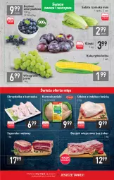 Gazetka promocyjna Stokrotka - Supermarket - Gazetka - ważna od 25.08 do 25.08.2021 - strona 7 - produkty: Kurczak, Udziec z indyka, Sałat, Winogrona, Skrzydełka z kurczaka, Szponder wołowy, Boczek, Wino, Kukurydza, Boczek wieprzowy