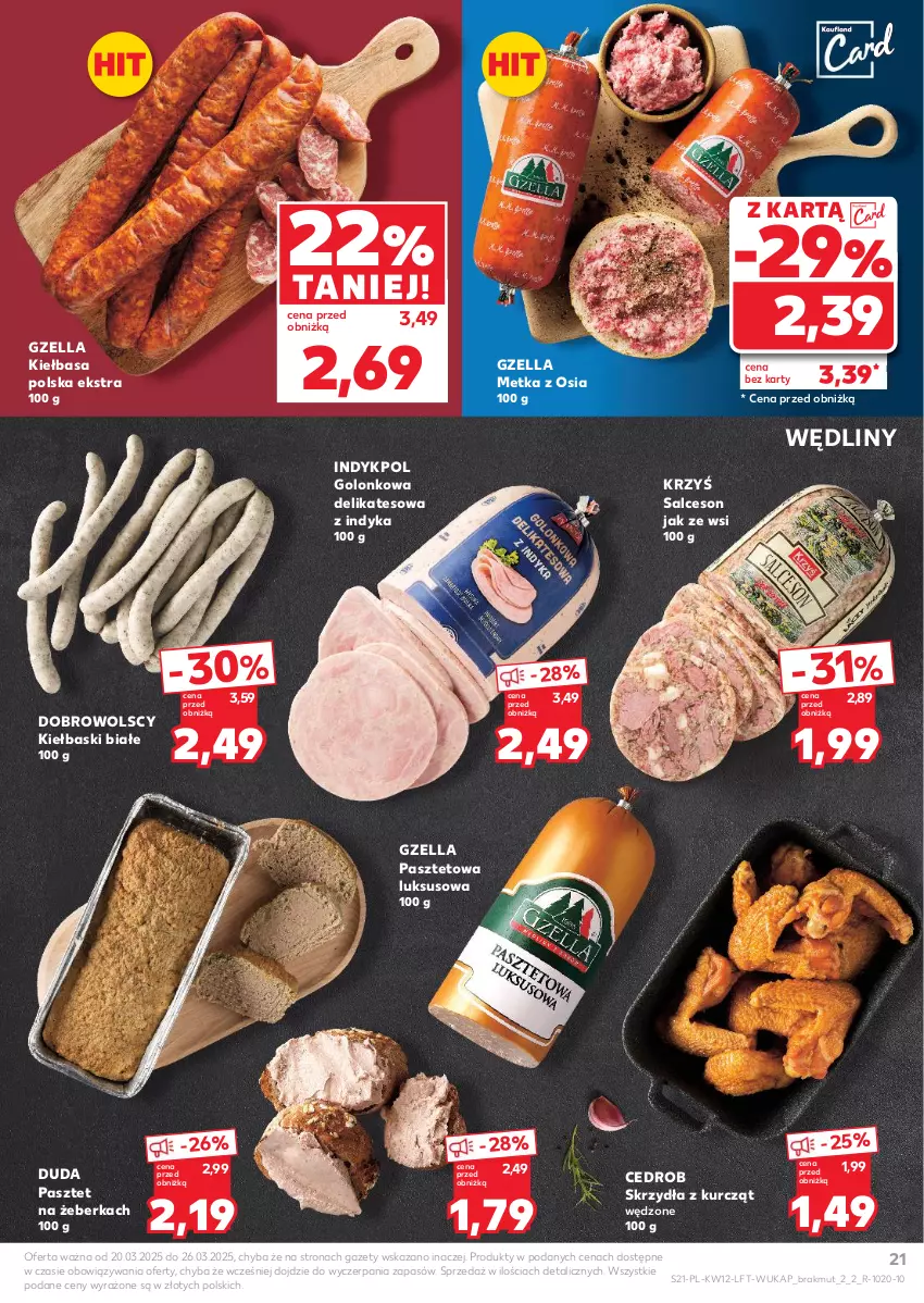 Gazetka promocyjna Kaufland - Gazetka tygodnia - ważna 20.03 do 26.03.2025 - strona 21 - produkty: Duda, Kiełbasa, Kiełbaski białe, Pasztet, Salceson