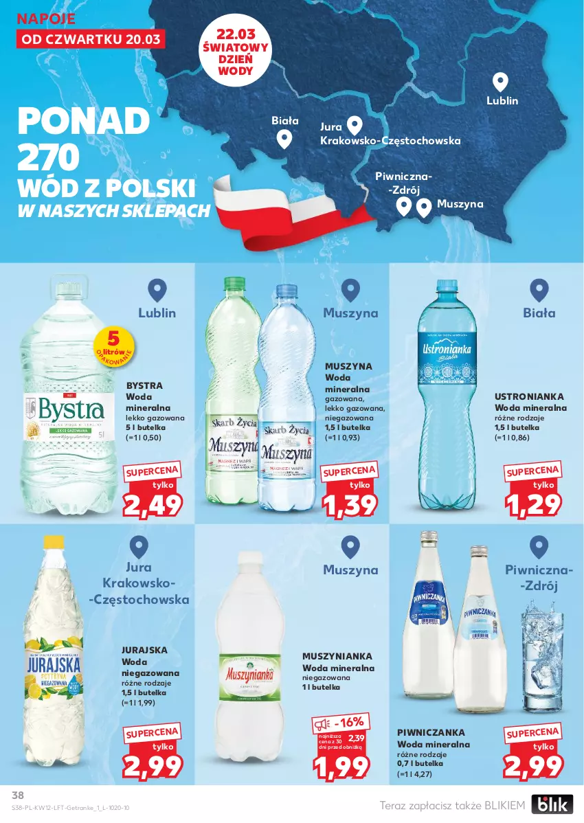 Gazetka promocyjna Kaufland - Gazetka tygodnia - ważna 20.03 do 26.03.2025 - strona 38 - produkty: Mus, Muszynianka, Napoje, Szyna, Tera, Tran, Woda, Woda mineralna, Woda niegazowana