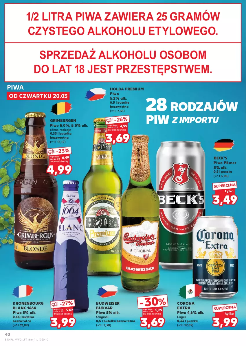 Gazetka promocyjna Kaufland - Gazetka tygodnia - ważna 20.03 do 26.03.2025 - strona 40 - produkty: Corona Extra, Gin, Gra, Piwa, Piwo, Por, Ser