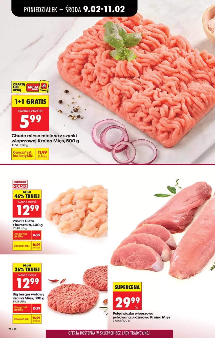Gazetka promocyjna Biedronka - Gazetka - ważna 09.02 do 16.02.2026 - strona 34 - produkty: Burger, Gra, Kurczak, Mięso, Mięso mielone, Mięso mielone z szynki, Polędwiczka wieprzowa