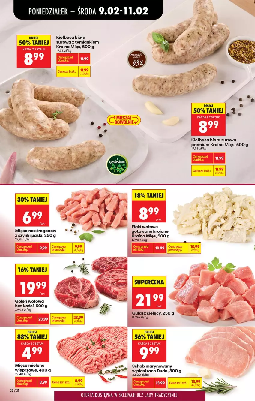 Gazetka promocyjna Biedronka - Gazetka - ważna 09.02 do 16.02.2026 - strona 36 - produkty: Duda, Fa, Flaki, Flaki wołowe, Kiełbasa, Kiełbasa biała, Mięso, Mięso mielone