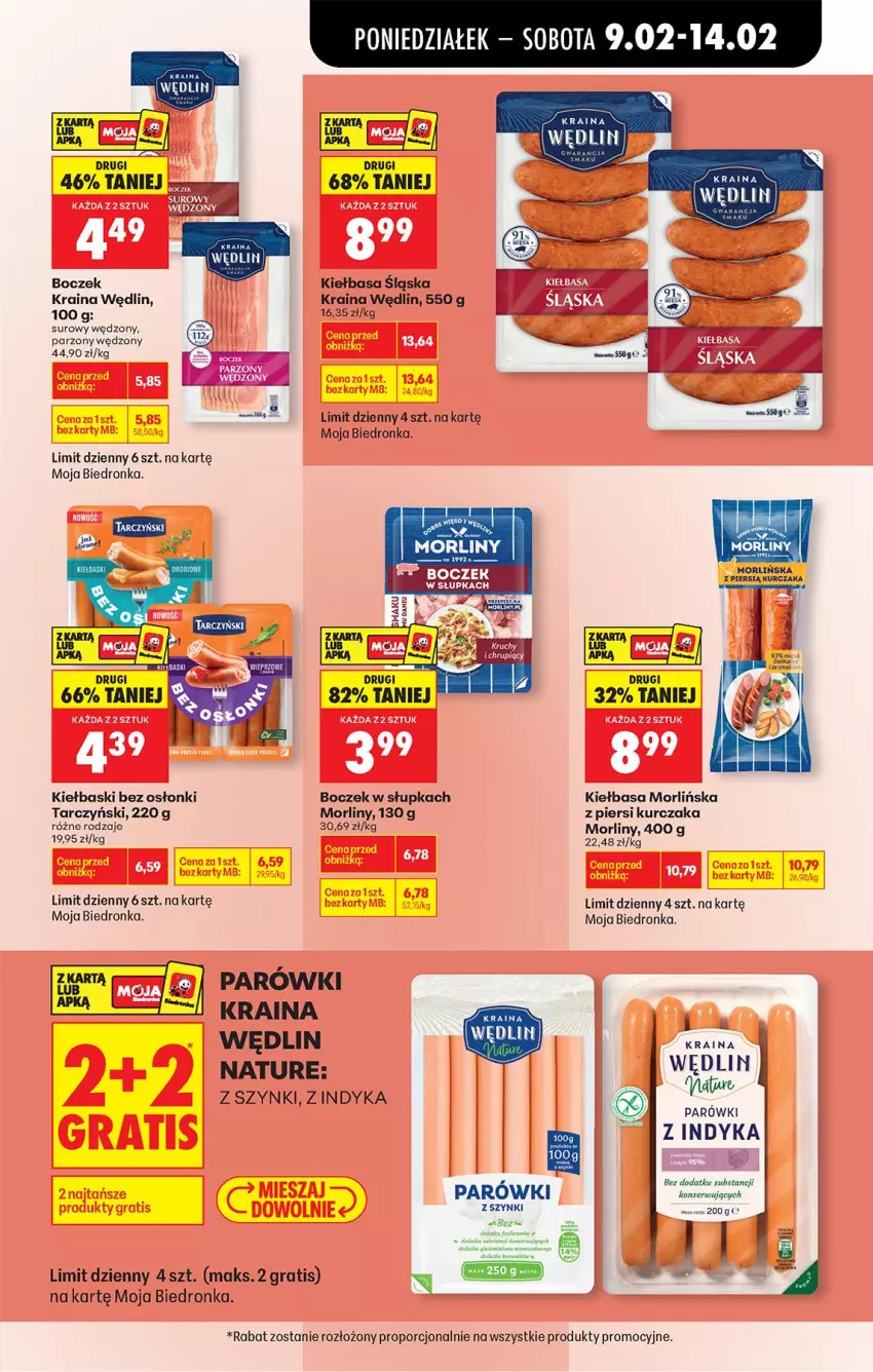 Gazetka promocyjna Biedronka - Gazetka - ważna 09.02 do 16.02.2026 - strona 47 - produkty: Boczek, Fa, Gra, Kiełbasa, Kiełbasa śląska, Kurczak, Morliny, Parówki, Parówki z indyka, Por, Ser, Tarczyński