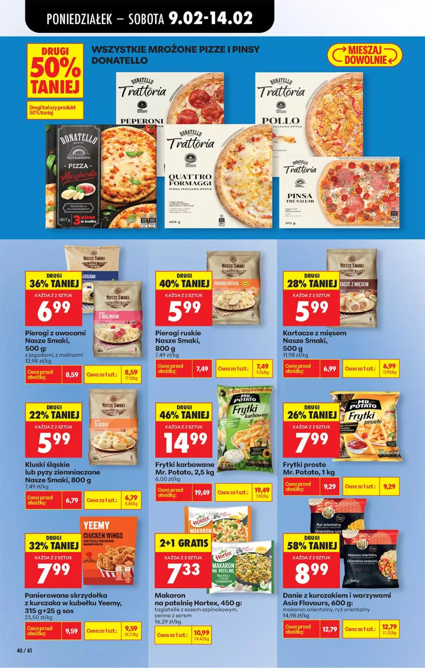 Gazetka promocyjna Biedronka - Gazetka - ważna 09.02 do 16.02.2026 - strona 48 - produkty: Fa, Frytki, Hortex, Kurczak, Maggi, Makaron, Penne, Pierogi, Ryż, Ser, Sos, Szpinak, Warzywa