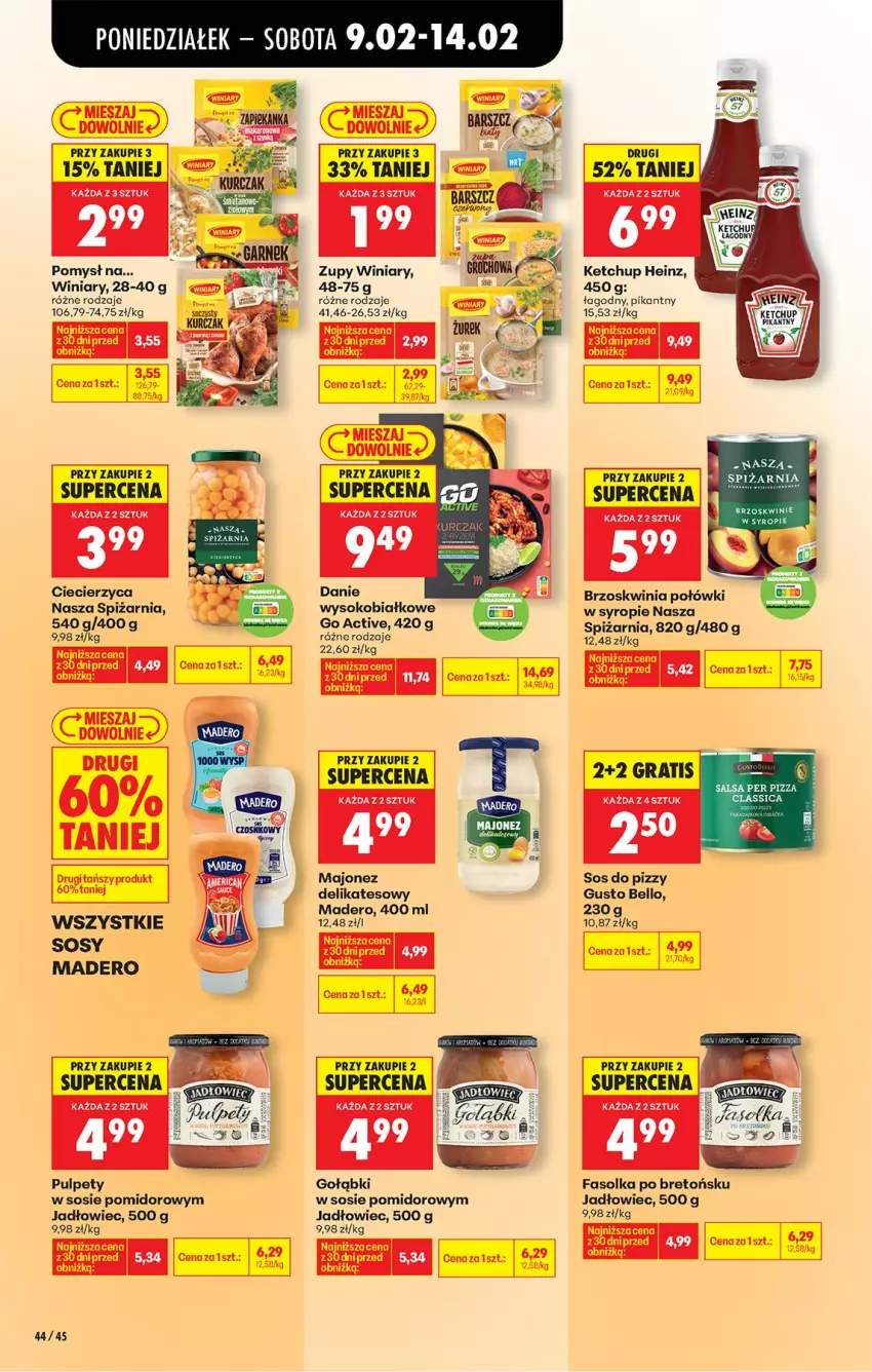 Gazetka promocyjna Biedronka - Gazetka - ważna 09.02 do 16.02.2026 - strona 52 - produkty: Bell, Fa, Heinz, Ketchup, Majonez, Pulpety, Sok, Sos, Sos do pizzy, Syrop, Winiary