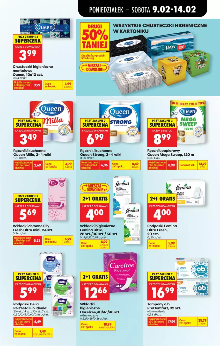 Gazetka promocyjna Biedronka - Gazetka - ważna 09.02 do 16.02.2026 - strona 69 - produkty: Bell, Bella, Carefree, Chusteczki, Fa, Gra, O.B., Papier, Perfecta, Podpaski, Ręcznik, Rolki, Tampony, Tonik, Wkładki