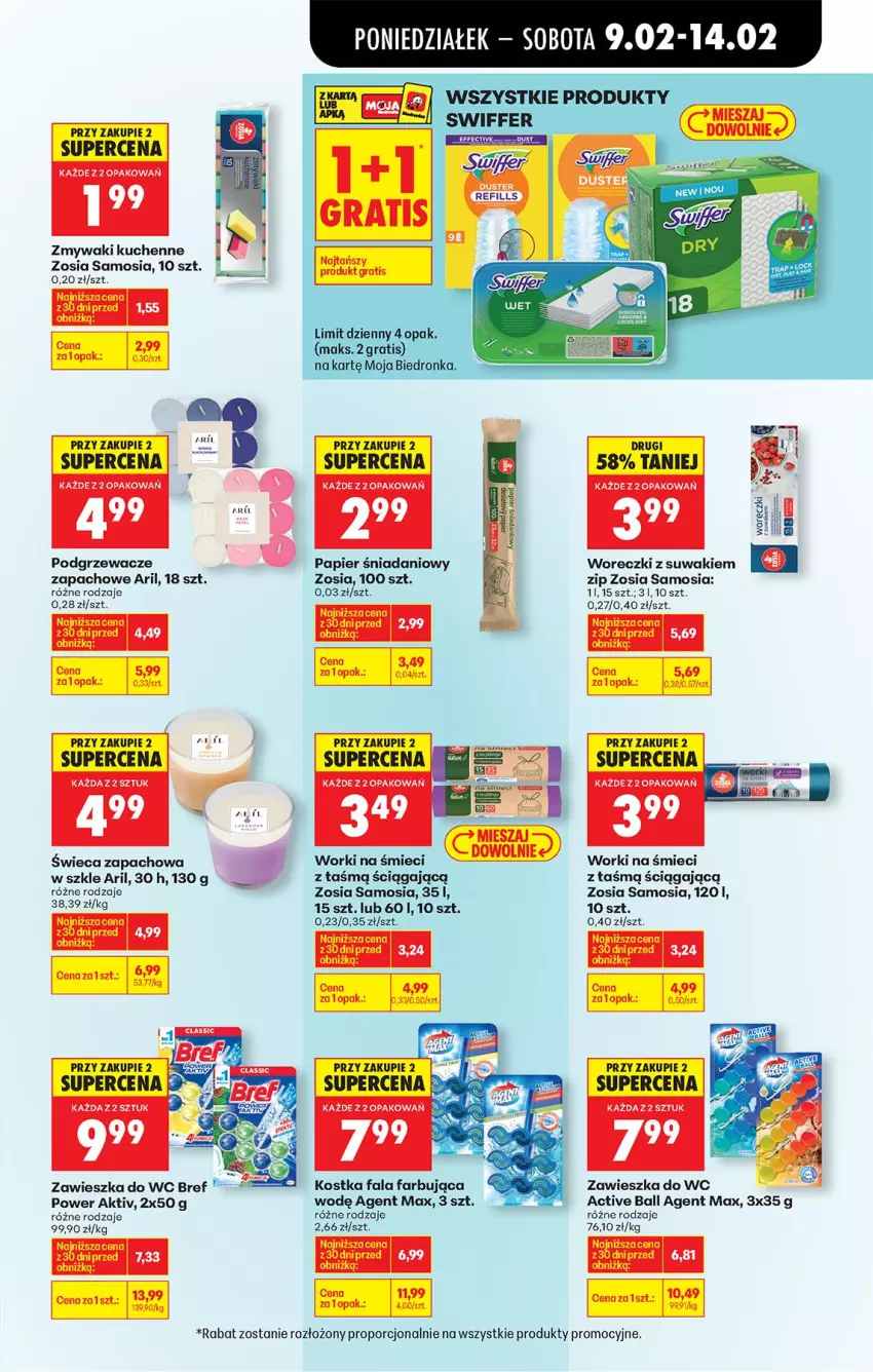 Gazetka promocyjna Biedronka - Gazetka - ważna 09.02 do 16.02.2026 - strona 73 - produkty: Bref, Danio, Fa, LG, Papier, Podgrzewacze, Por, Worki na śmiec, Worki na śmieci, Zawieszka do wc, Zmywaki kuchenne