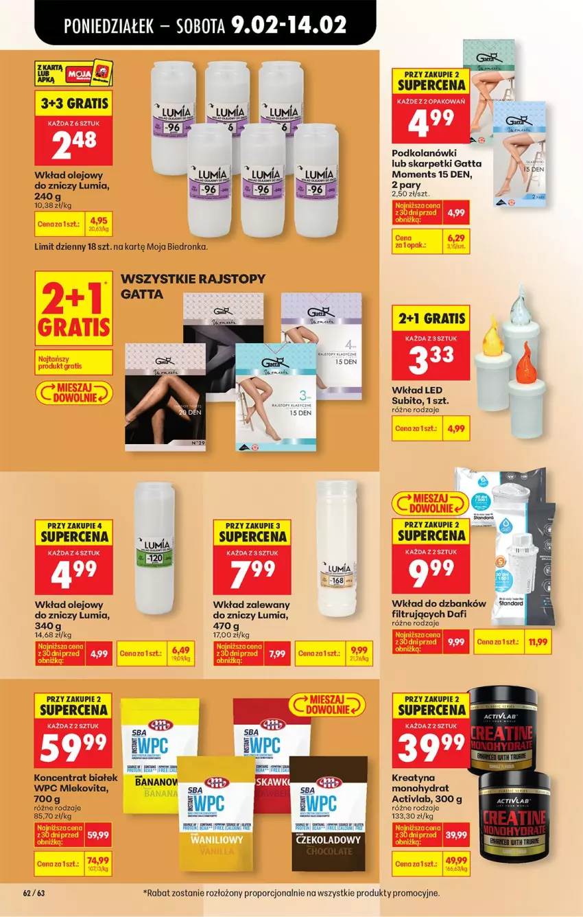 Gazetka promocyjna Biedronka - Gazetka - ważna 09.02 do 16.02.2026 - strona 74 - produkty: Gatta, Gra, Karp, Mleko, Mlekovita, Moments, Olej, Por, Rajstopy, Skarpetki, Top, Wkład olejowy, Znicz
